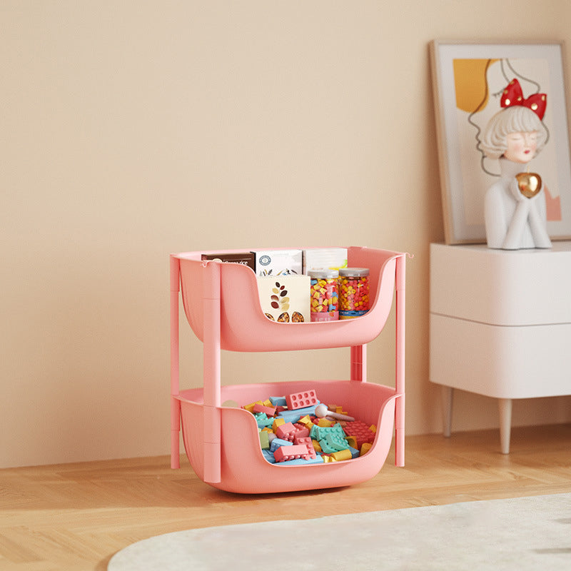 Contemporary Plastic Bookcase Standard Open Back Bookshelf with Shelves