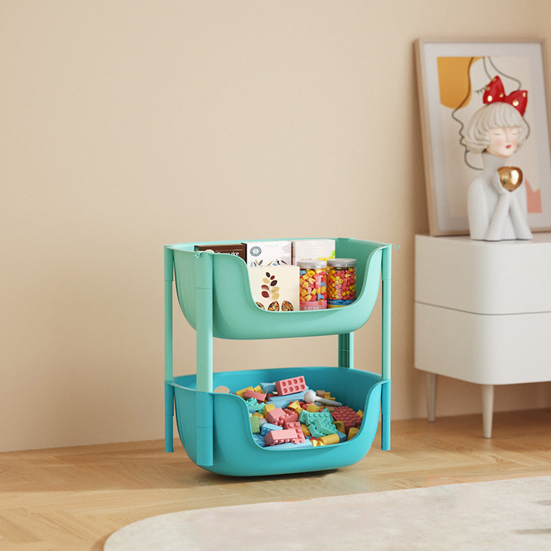 Contemporary Plastic Bookcase Standard Open Back Bookshelf with Shelves