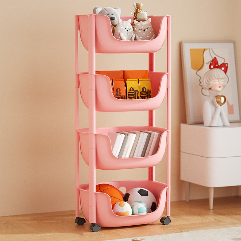 Contemporary Plastic Bookcase Standard Open Back Bookshelf with Shelves