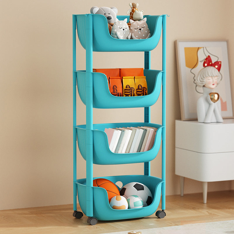 Contemporary Plastic Bookcase Standard Open Back Bookshelf with Shelves