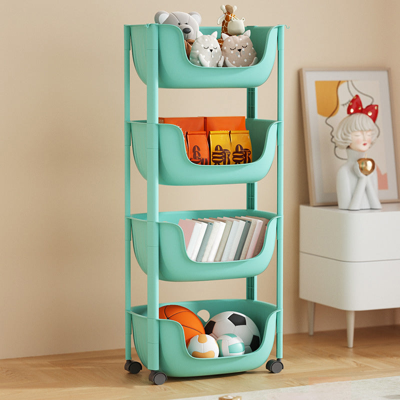 Contemporary Plastic Bookcase Standard Open Back Bookshelf with Shelves