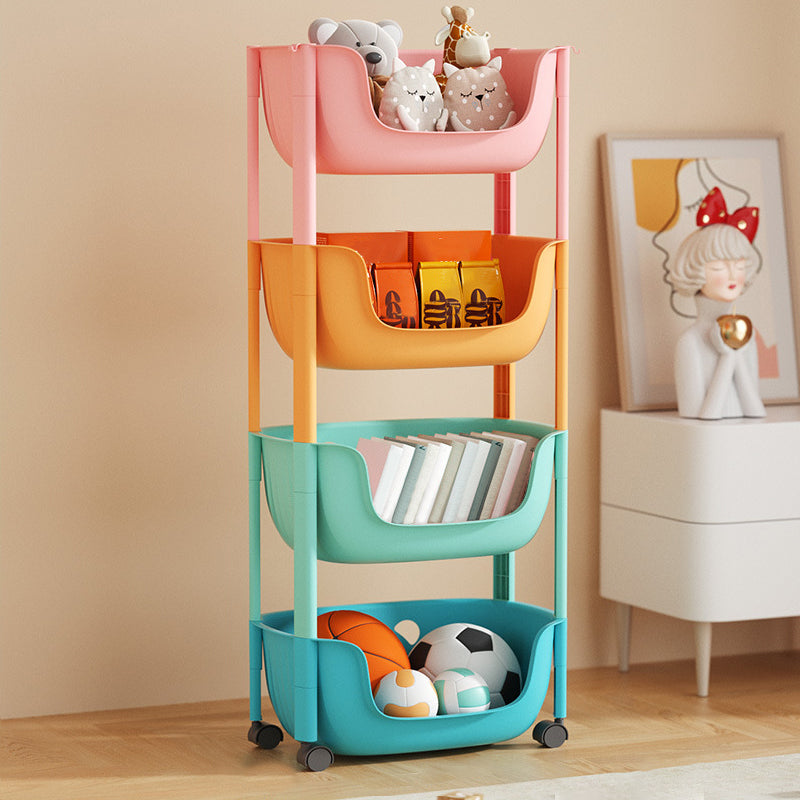 Contemporary Plastic Bookcase Standard Open Back Bookshelf with Shelves