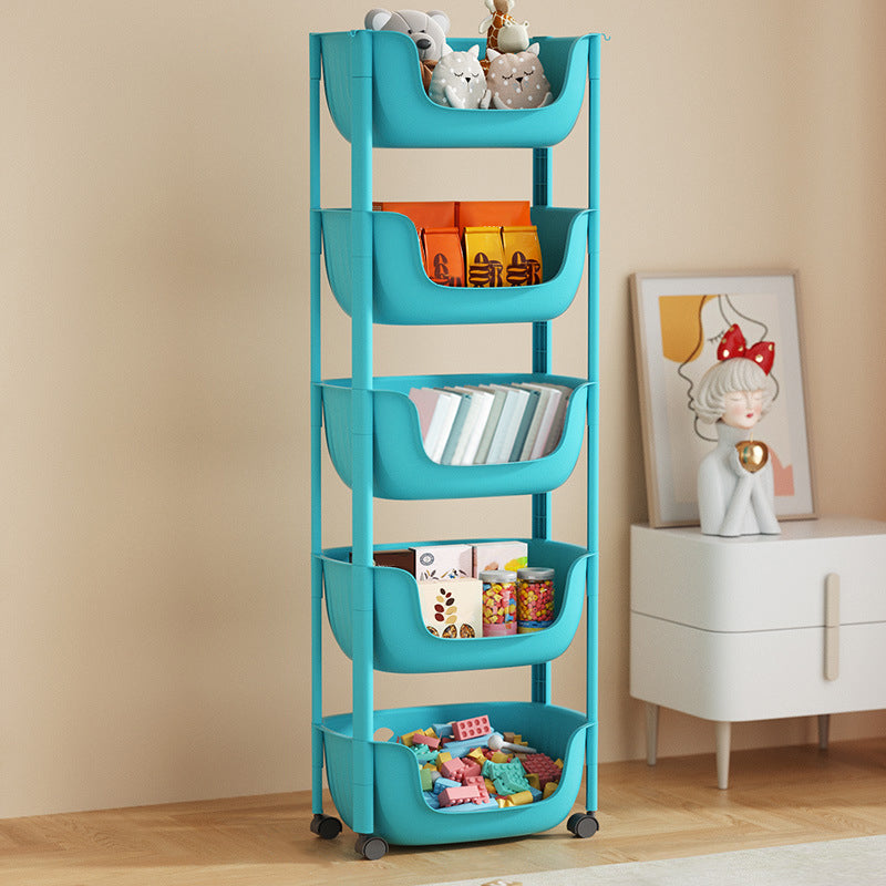 Contemporary Plastic Bookcase Standard Open Back Bookshelf with Shelves