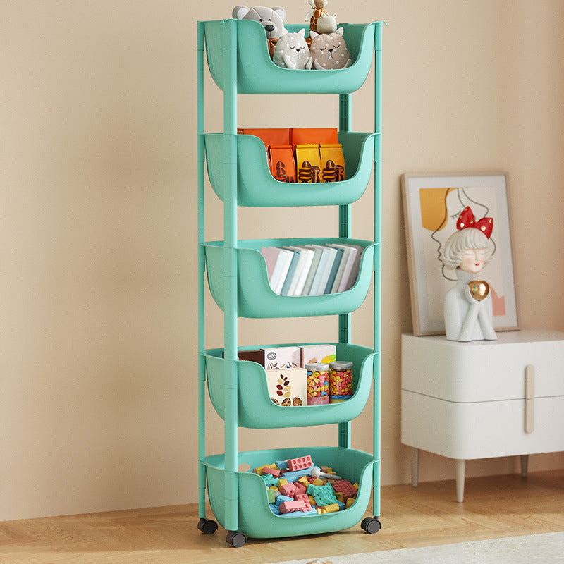 Contemporary Plastic Bookcase Standard Open Back Bookshelf with Shelves