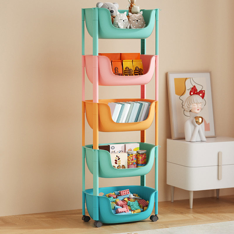 Contemporary Plastic Bookcase Standard Open Back Bookshelf with Shelves