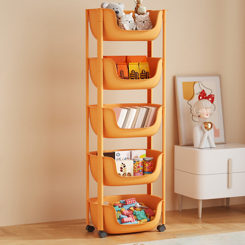 Contemporary Plastic Bookcase Standard Open Back Bookshelf with Shelves