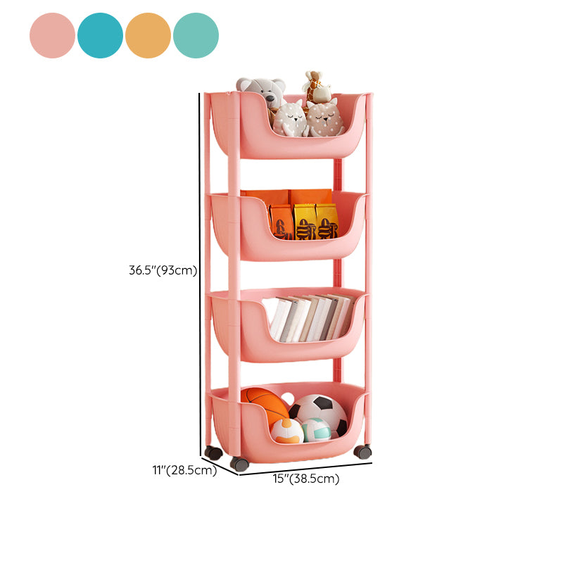 Contemporary Plastic Bookcase Standard Open Back Bookshelf with Shelves