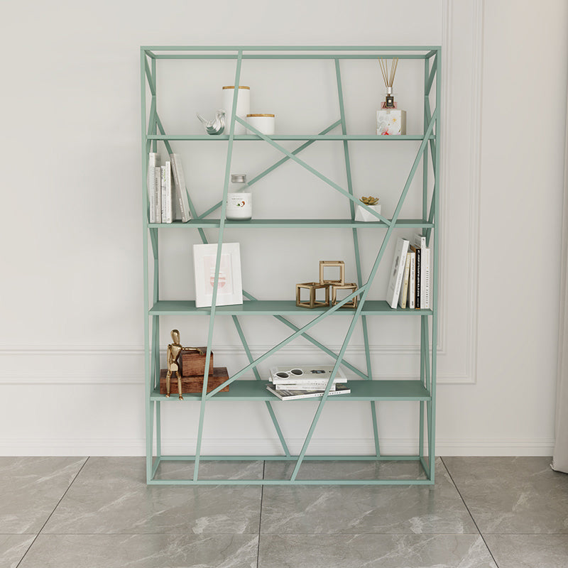 Metal Etagere Bookshelf Scandinavian Open Back Bookcase with Shelves
