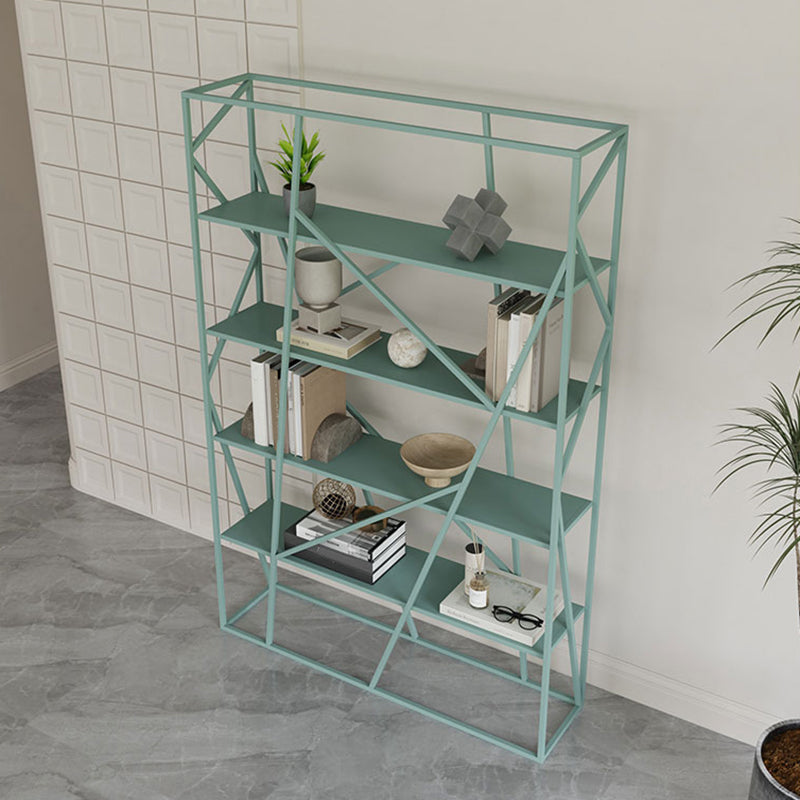 Metal Etagere Bookshelf Scandinavian Open Back Bookcase with Shelves