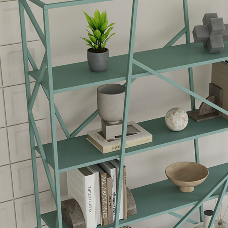 Metal Etagere Bookshelf Scandinavian Open Back Bookcase with Shelves