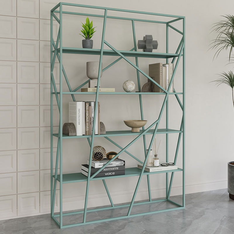 Metal Etagere Bookshelf Scandinavian Open Back Bookcase with Shelves