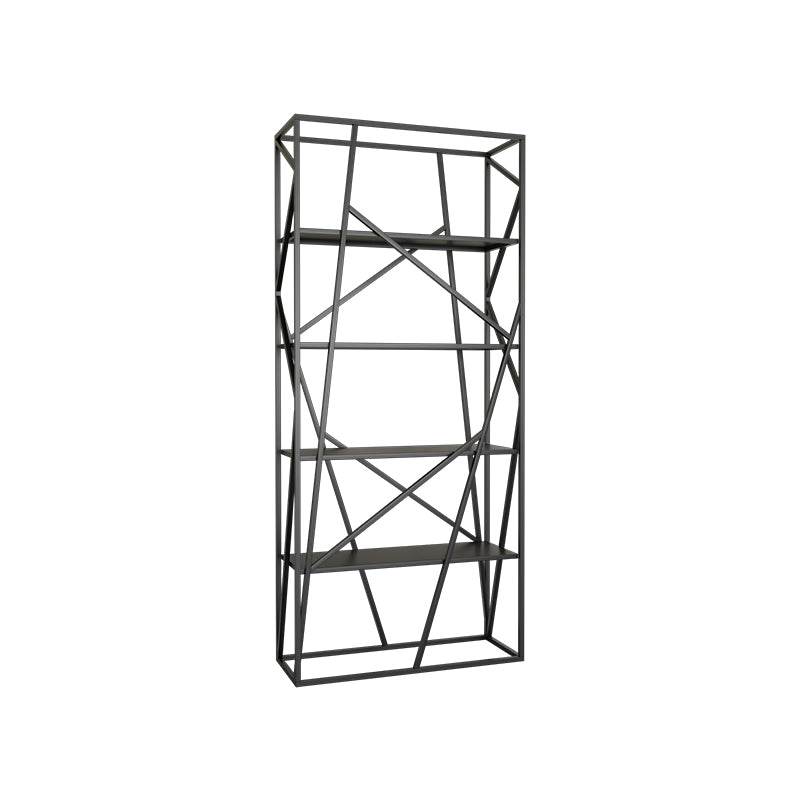 Metal Etagere Bookshelf Scandinavian Open Back Bookcase with Shelves