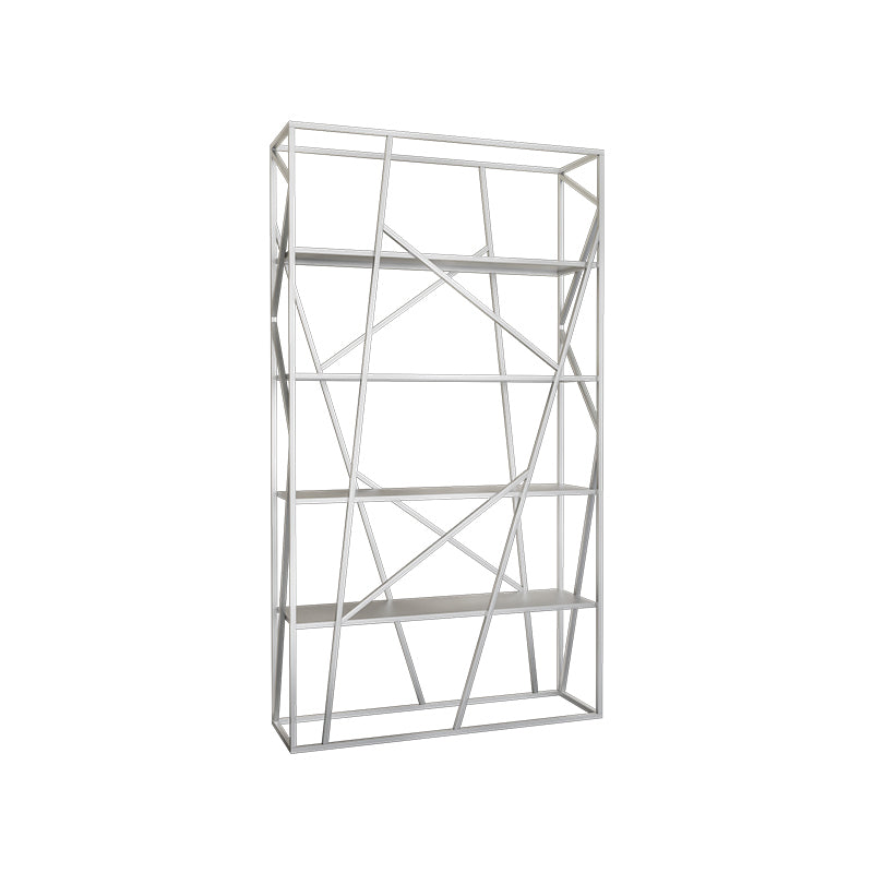 Metal Etagere Bookshelf Scandinavian Open Back Bookcase with Shelves