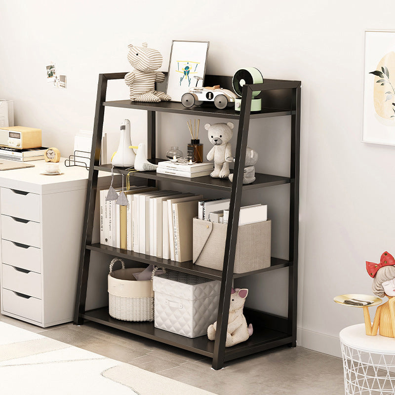 Engineered Wood Bookcase Ladder Contemporary Bookshelf with Shelves