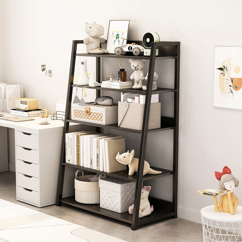 Engineered Wood Bookcase Ladder Contemporary Bookshelf with Shelves