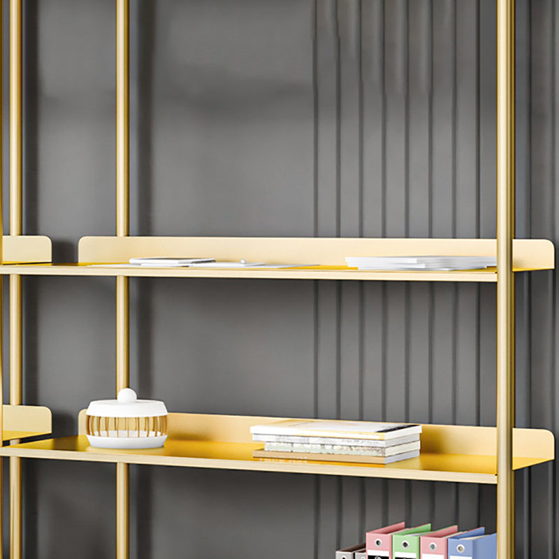 12.6" W Glam Shelf Bookcase Antique Finish Etagere Metal Bookshelf