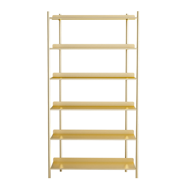 12.6" W Glam Shelf Bookcase Antique Finish Etagere Metal Bookshelf