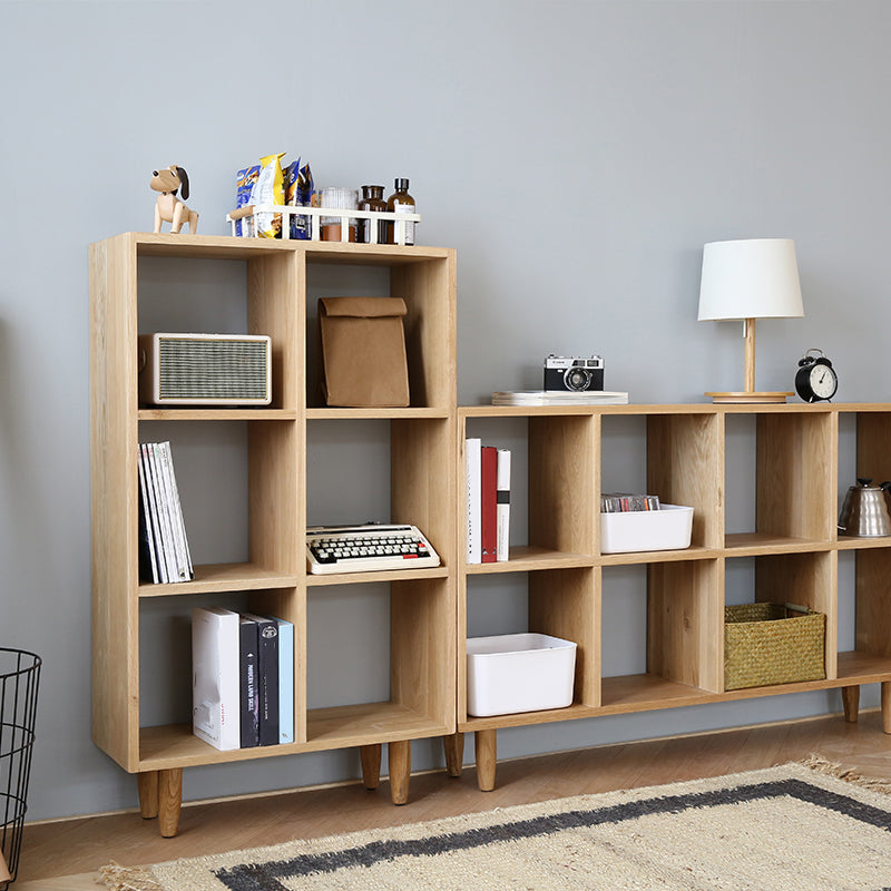 Contemporary Wooden Bookshelf Standard Bookcase with Shelves