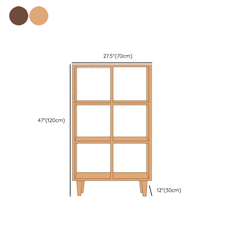 Contemporary Wooden Bookshelf Standard Bookcase with Shelves