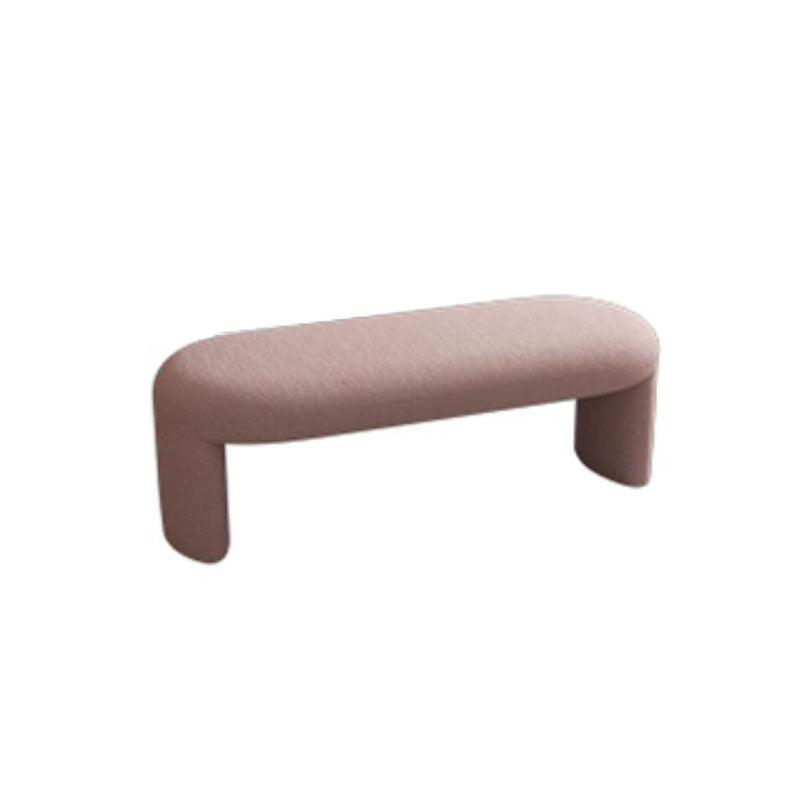 Contemporary Upholstered Bench Oval 17.5" Height Bedroom Bench with Legs