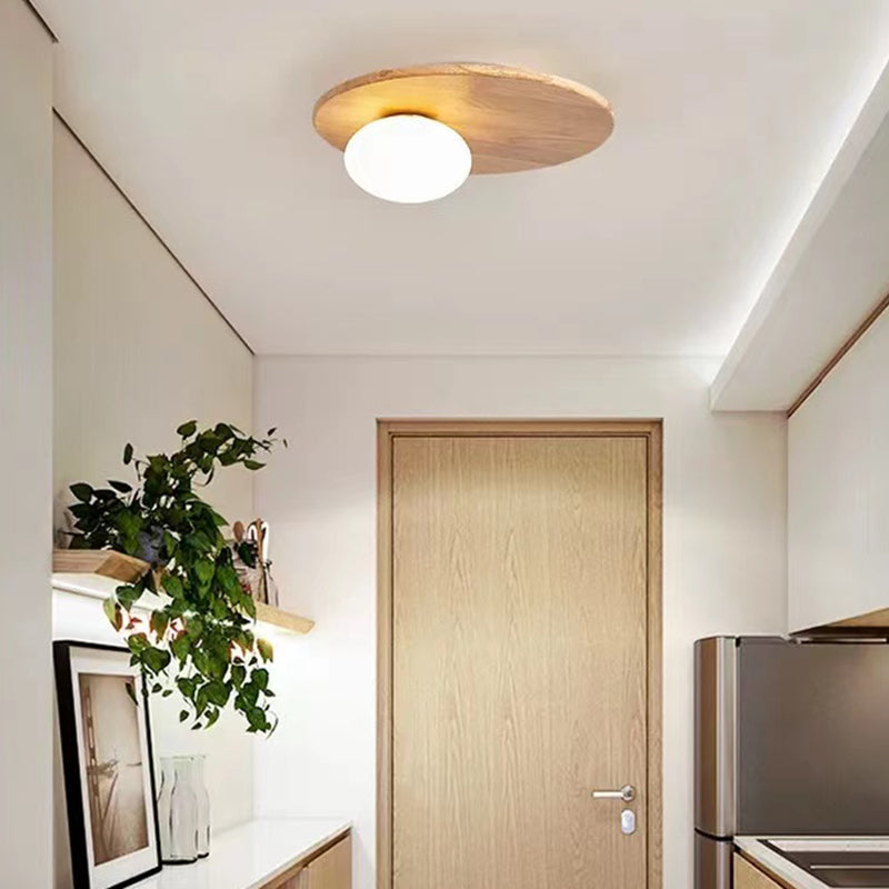 Modern Ceiling Light Wood Flush Mount Lighting for Hallway and Home