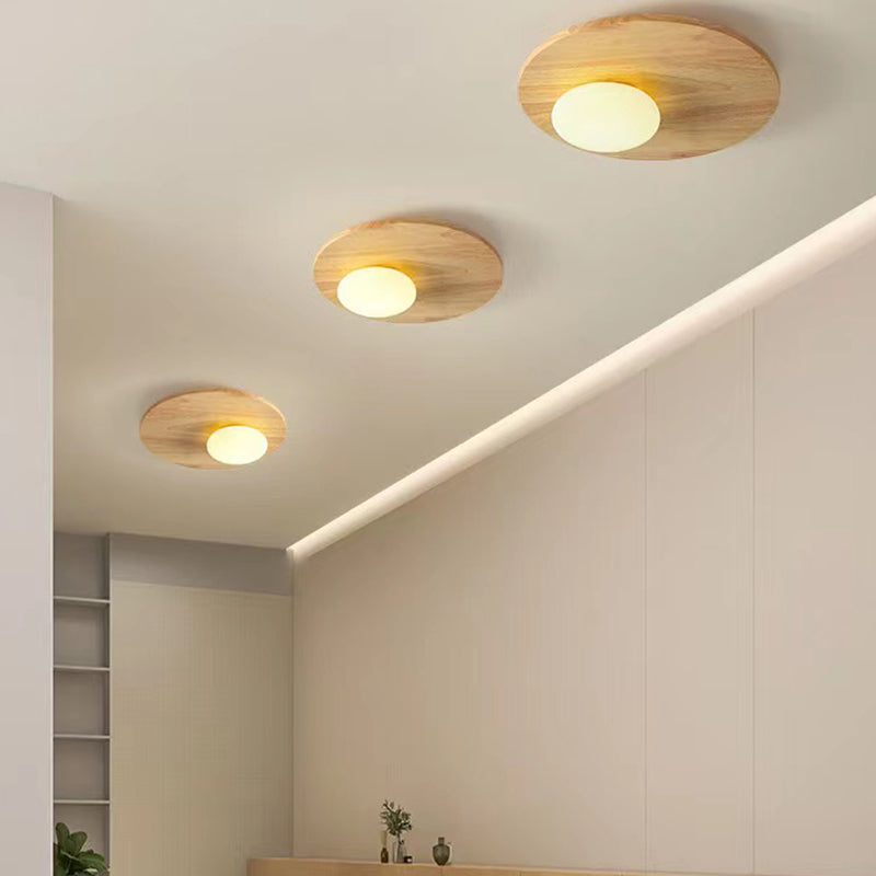 Modern Ceiling Light Wood Flush Mount Lighting for Hallway and Home