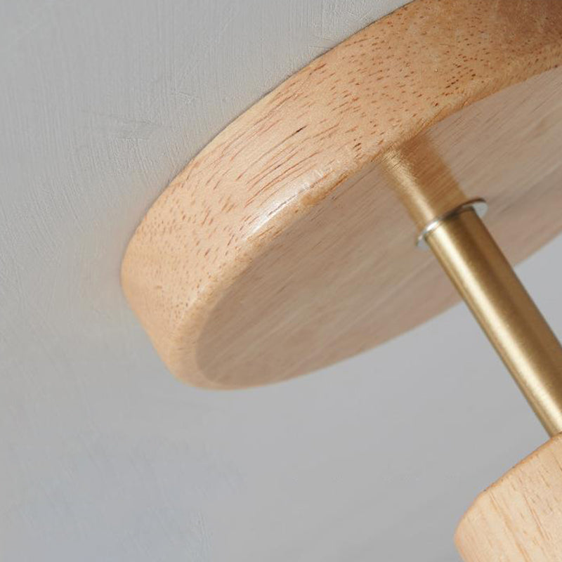 Nordic Ceiling Lamp Wooden Flush Mount Light Fixture for Bedroom