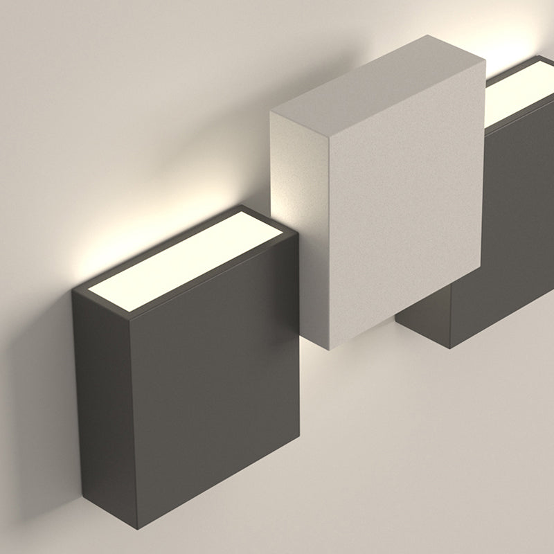Modern Metal Wall Sconce Square Shape Wall Light with Silicone Shade for Bedroom