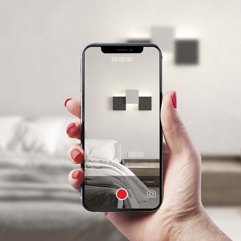 Modern Metal Wall Sconce Square Shape Wall Light with Silicone Shade for Bedroom