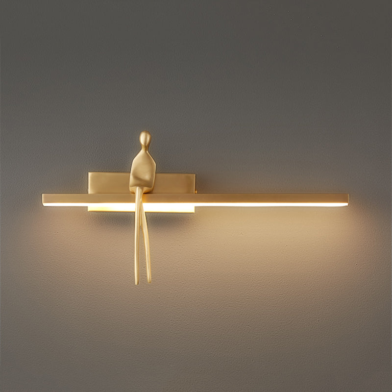 LED Modern Metal Wall Sconce Linear Shape Wall Light with Acrylic Shade for Bedroom