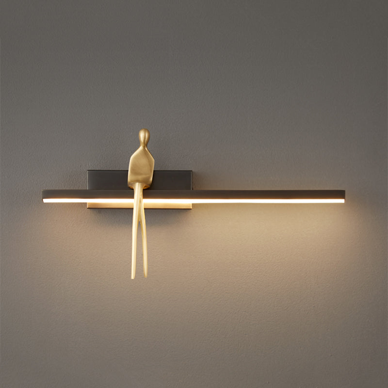 LED Modern Metal Wall Sconce Linear Shape Wall Light with Acrylic Shade for Bedroom