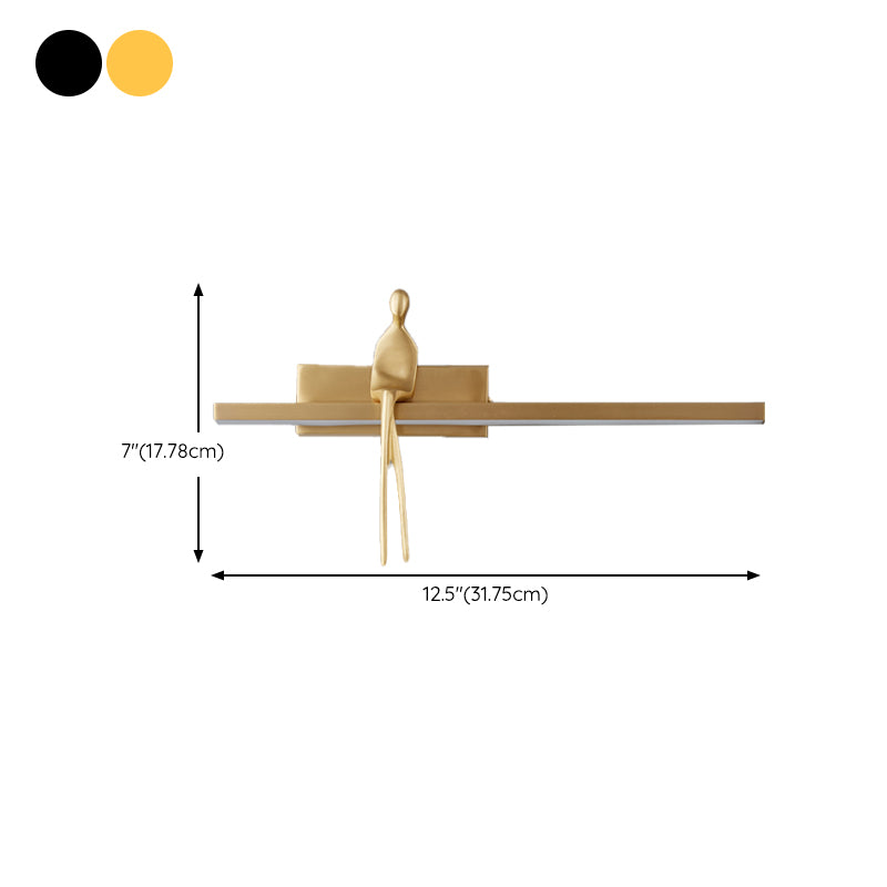 LED Modern Metal Wall Sconce Linear Shape Wall Light with Acrylic Shade for Bedroom