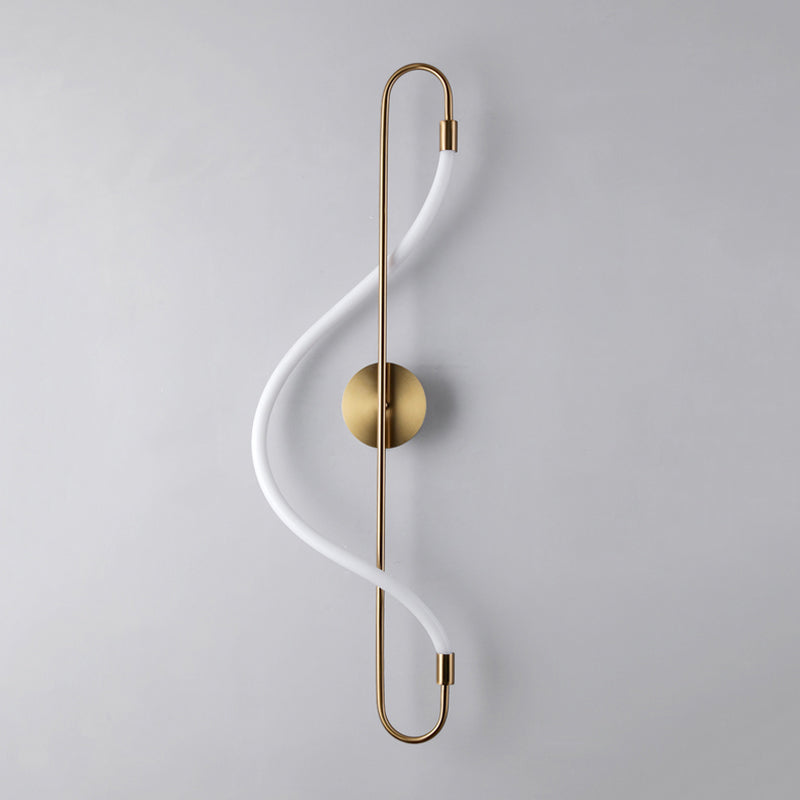 Modern Metal Wall Sconce Note Shape Wall Light with Silicone Shade for Bedroom