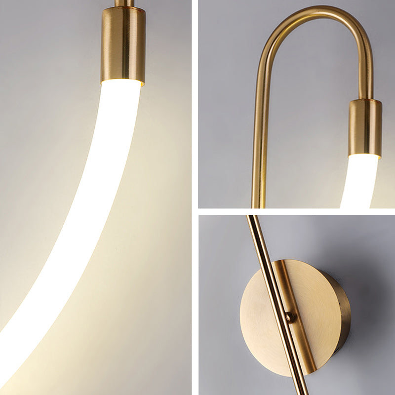 Modern Metal Wall Sconce Note Shape Wall Light with Silicone Shade for Bedroom