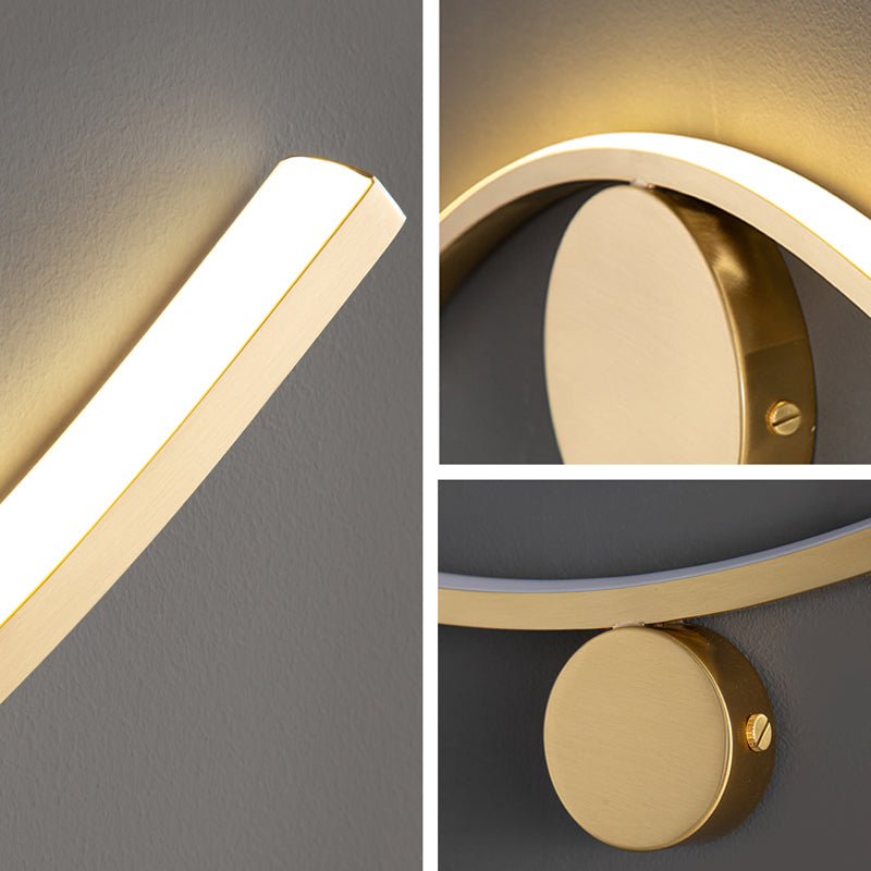 Modern Metal Wall Sconce Linear Shape Wall Light with Silicone Shade for Bedroom