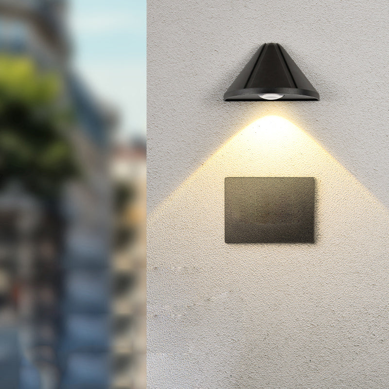 Modern Style Triangle Shade Wall Lamp Metal 1 Light Sconces for Outdoor