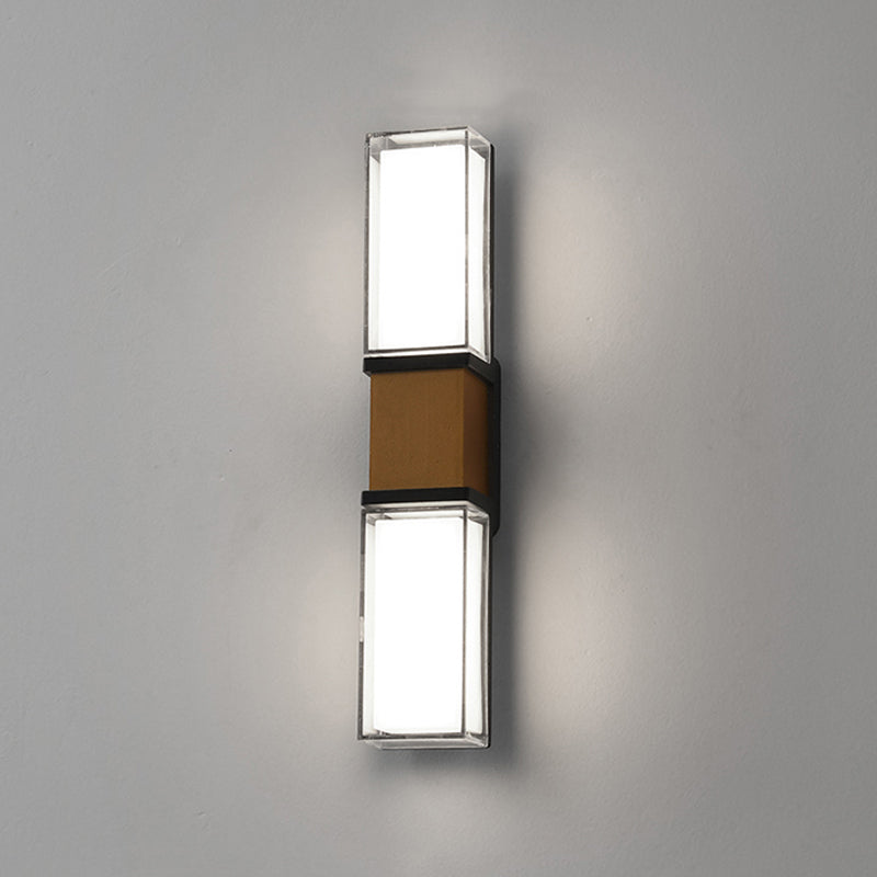 Modern Style Rectangle Shade Wall Sconce Acrylic 2 Lights Sconces for Bedroom