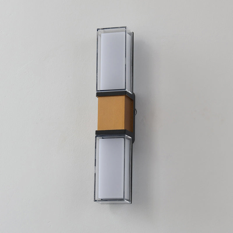 Modern Style Rectangle Shade Wall Sconce Acrylic 2 Lights Sconces for Bedroom