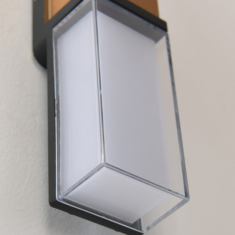 Modern Style Rectangle Shade Wall Sconce Acrylic 2 Lights Sconces for Bedroom