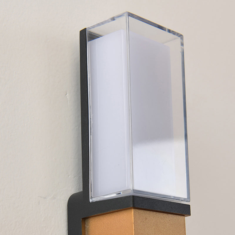Modern Style Rectangle Shade Wall Sconce Acrylic 2 Lights Sconces for Bedroom