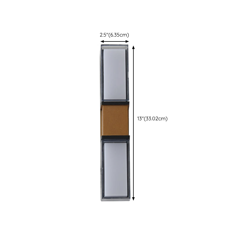 Modern Style Rectangle Shade Wall Sconce Acrylic 2 Lights Sconces for Bedroom