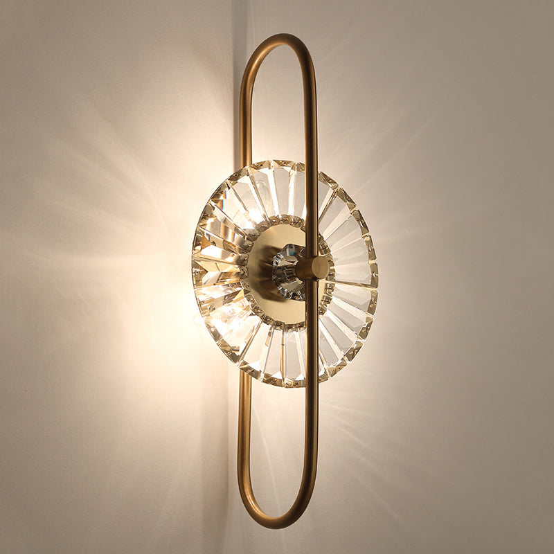 Modern Style Wall Lamp Metal 1 Light Sconces in Gold for Bedroom