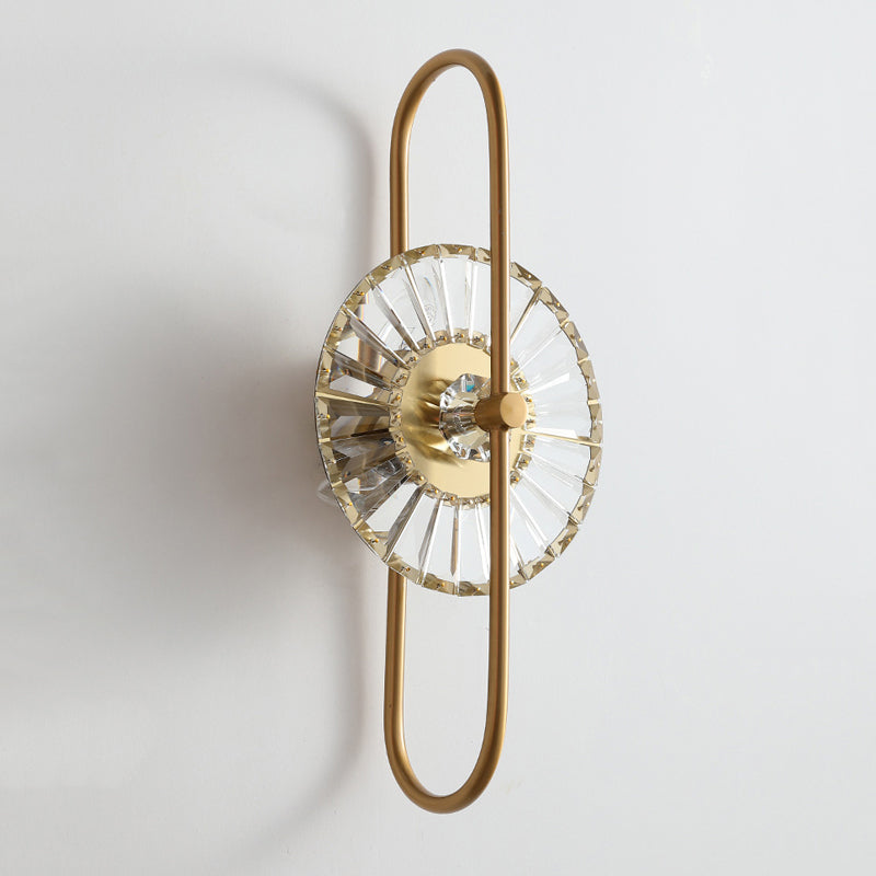 Modern Style Wall Lamp Metal 1 Light Sconces in Gold for Bedroom