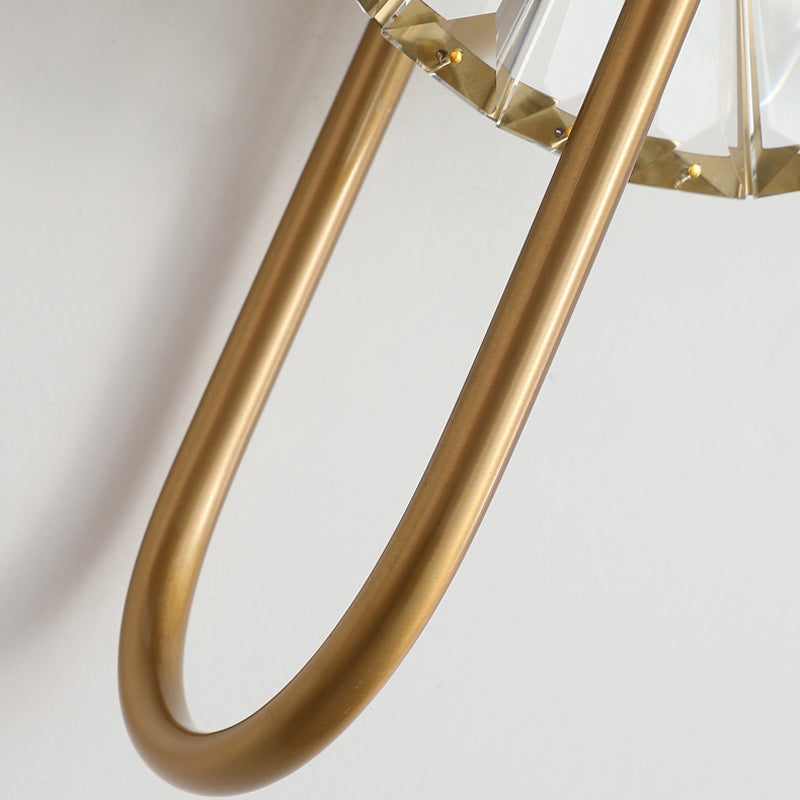 Modern Style Wall Lamp Metal 1 Light Sconces in Gold for Bedroom