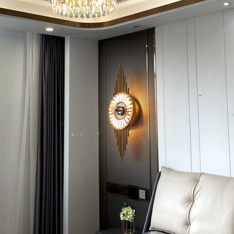 Modern Style Wall Lamp Metal 1 Light Sconces in Gold for Bedroom