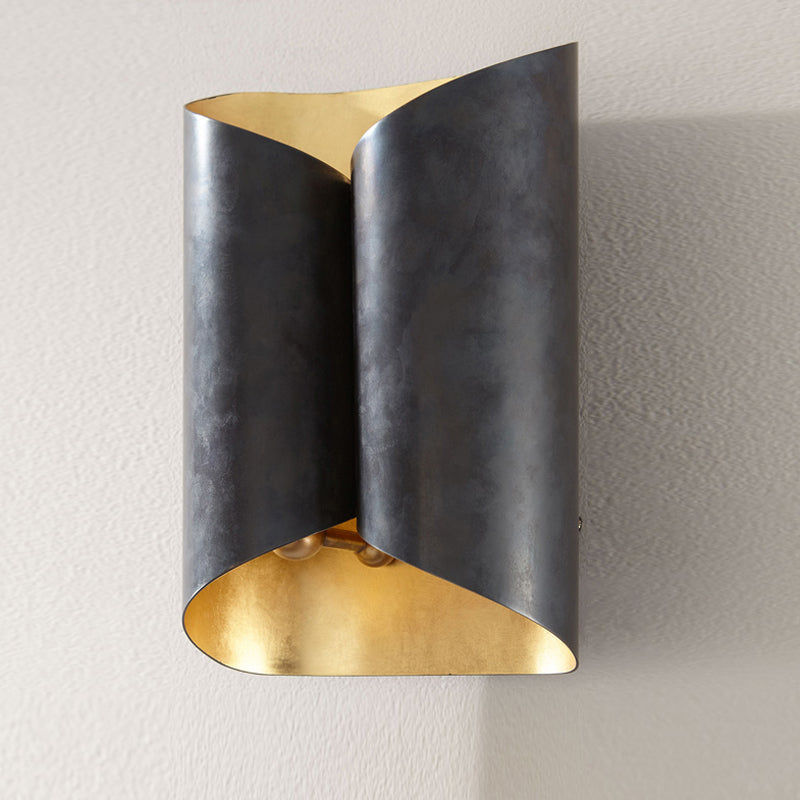 Modern Style Geometry Shape Wall Sconce Metal 2 Lights Sconces for Bedroom