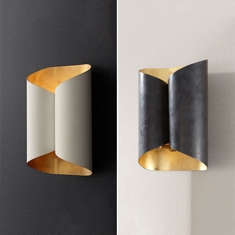 Modern Style Geometry Shape Wall Sconce Metal 2 Lights Sconces for Bedroom