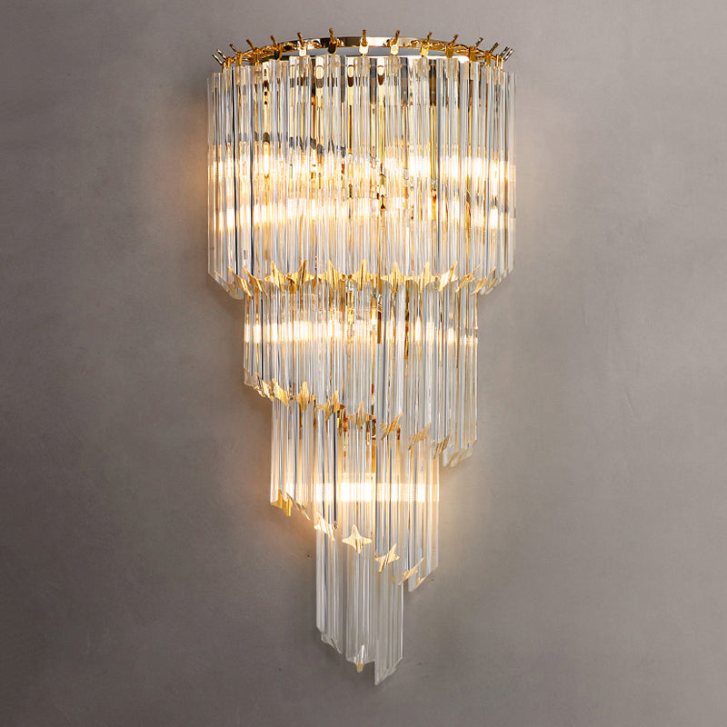 Modern Style Tiered Shape Wall Lamp Crystal Sconces for Bedroom