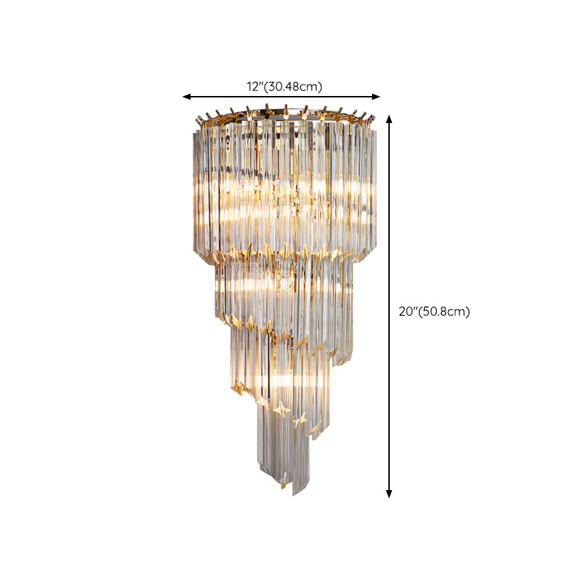 Modern Style Tiered Shape Wall Lamp Crystal Sconces for Bedroom