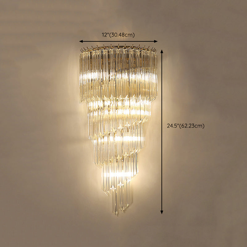 Modern Style Tiered Shape Wall Lamp Crystal Sconces for Bedroom
